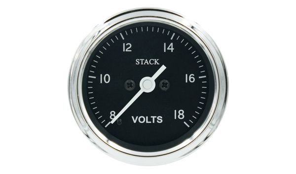 Stack Professional Battery Voltmeter Gauge (8-18 V) - black - CL